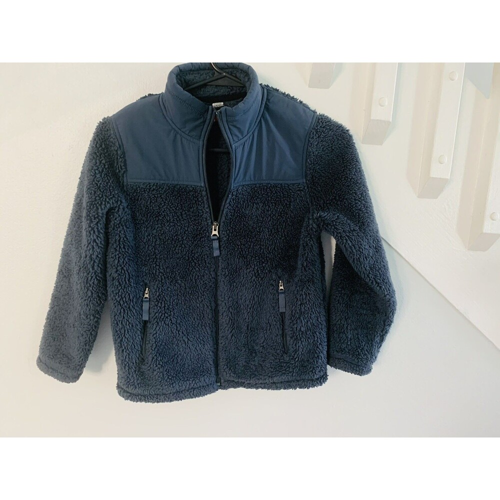 32 Degrees Heat Sherpa Fleece Full Zip Jacket Dark Gray Boy's Girls S (7-8)
